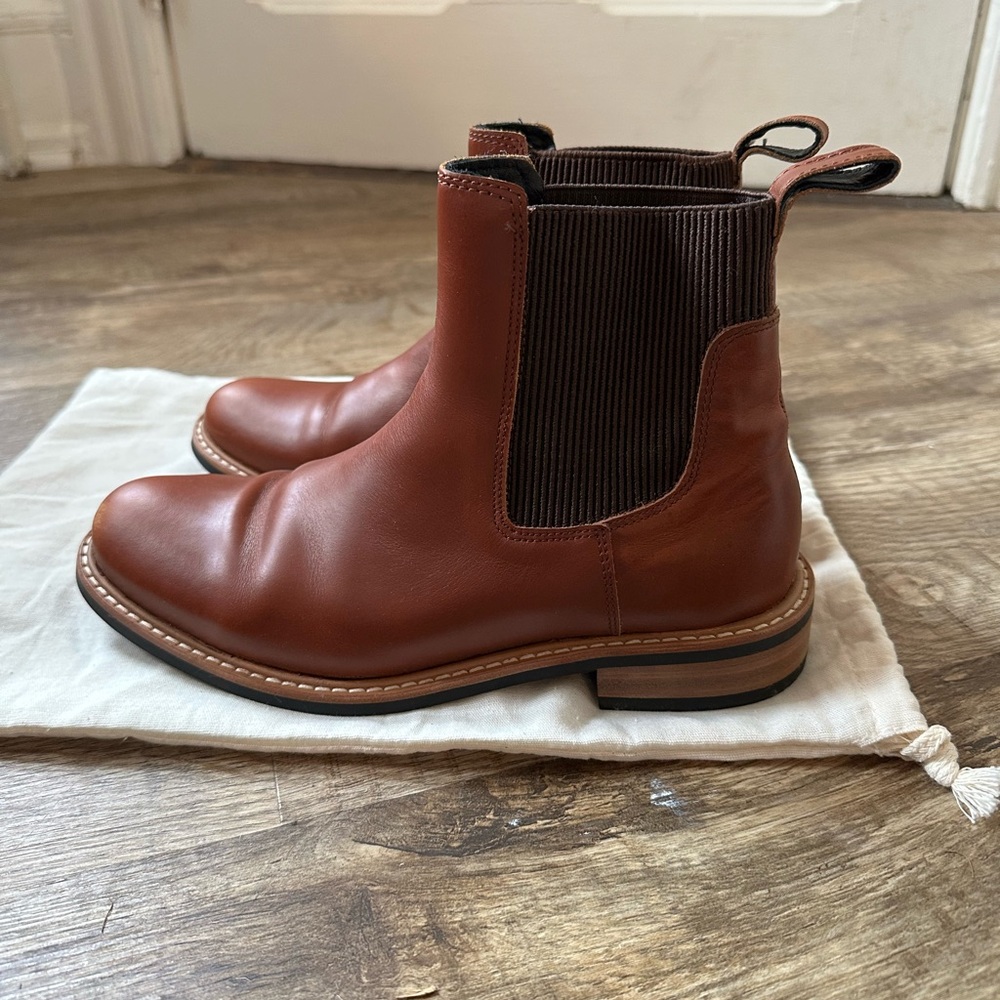 NISOLO Brown Leather Chelsea Boots